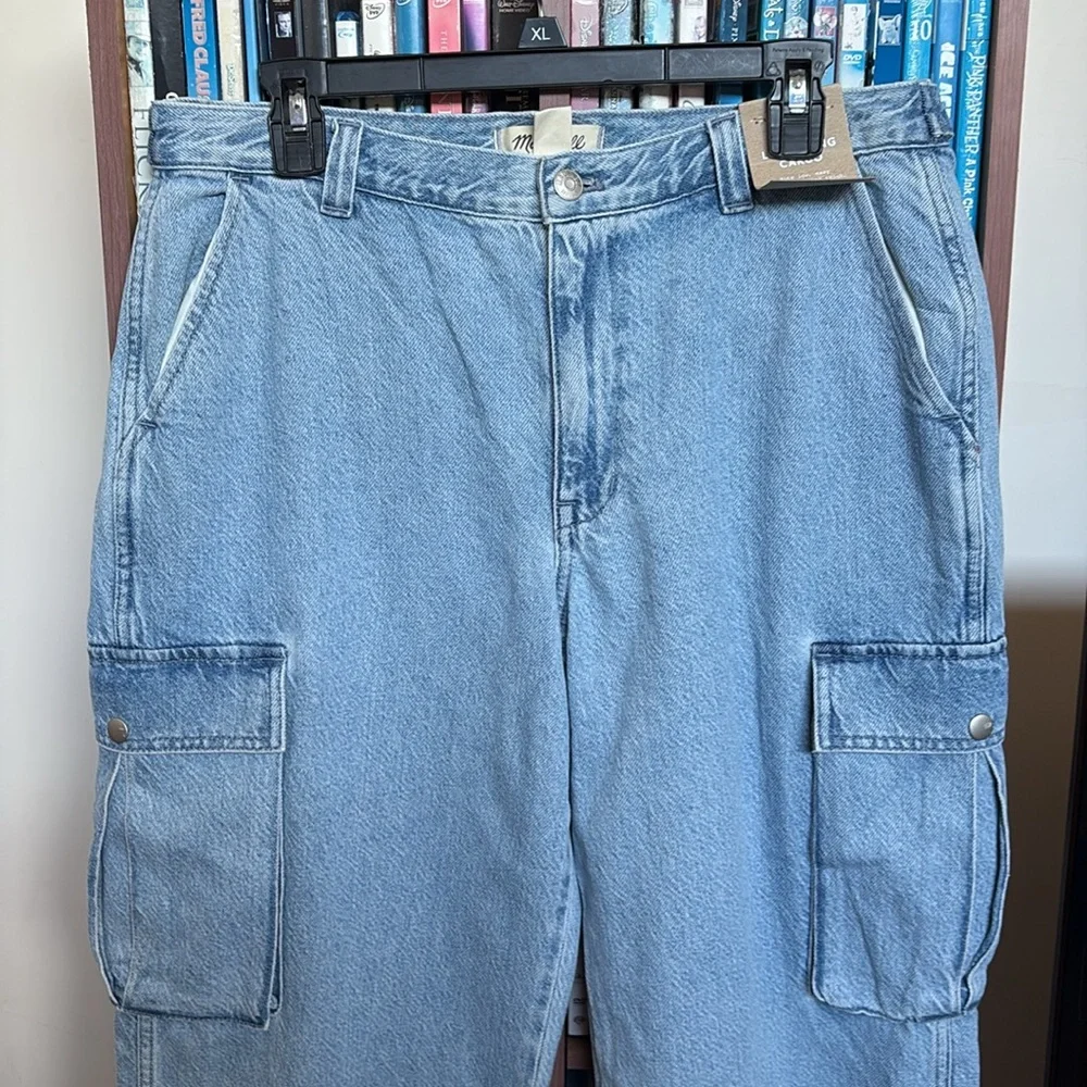 NWT Madewell Low-Slung Straight Cargo Light Wash Jeans Sz 30 - Picture 6 of 15
